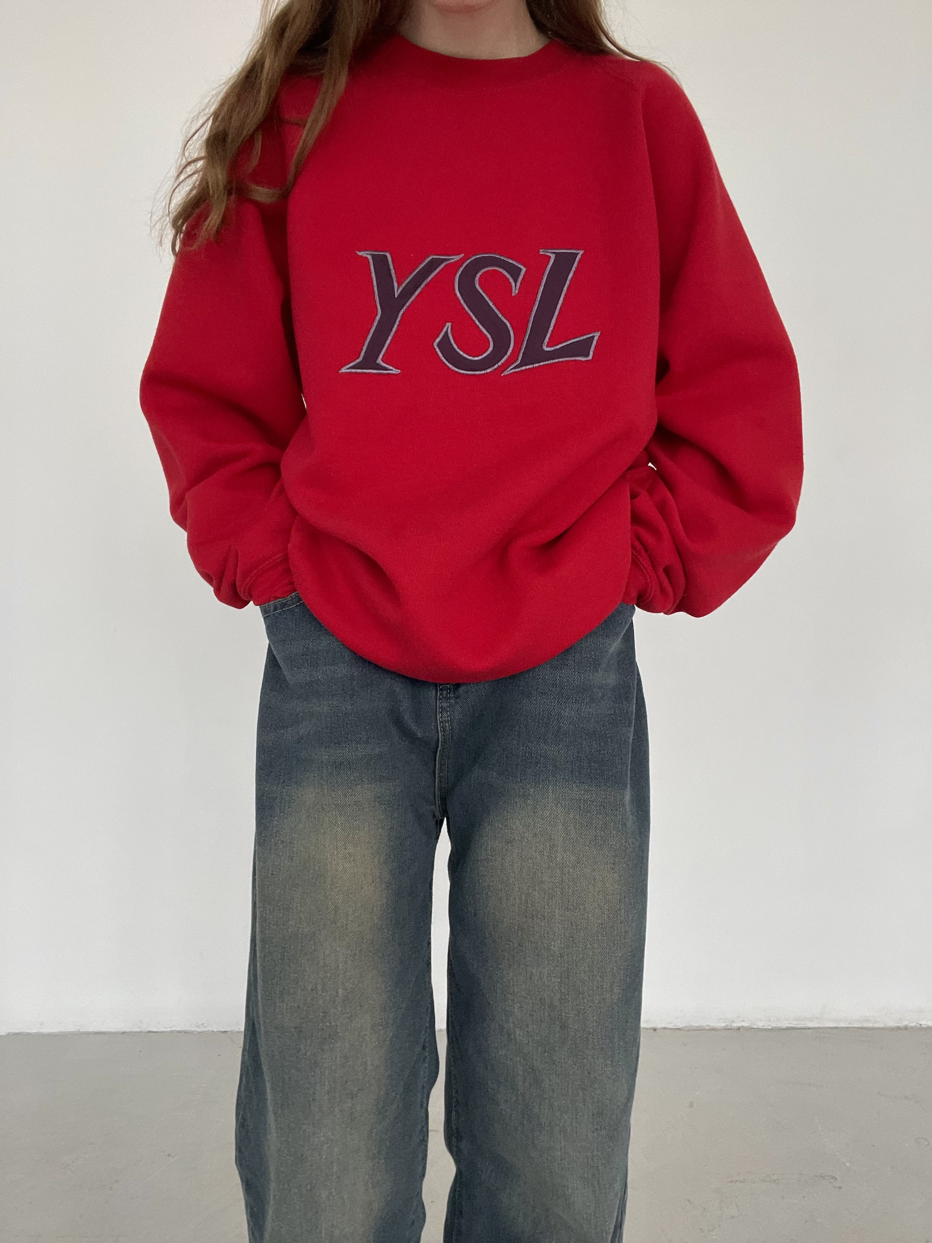 Ysl sale logo sweatshirt